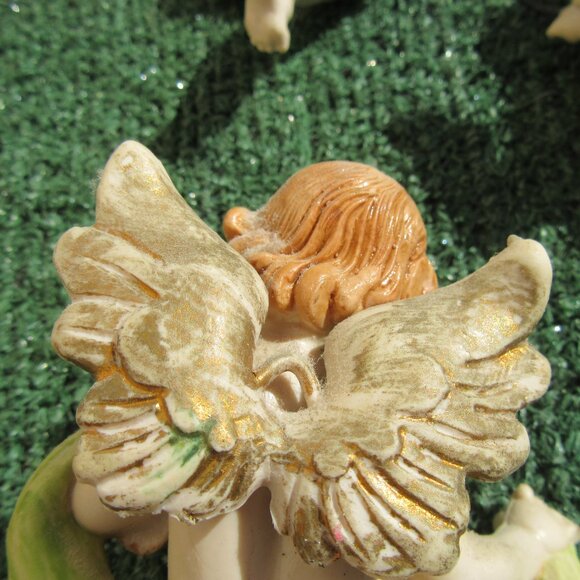 Set of 5 Vintage Fontanani Musical Instrument Playing Cherub Angels 5.5" Italy - Picture 10 of 10